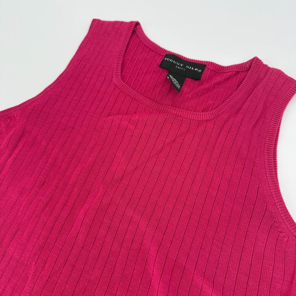 VTG Pink S weater Tank Y2K Softcore Dopamine Core Knit xs Prepy Silk ribbed